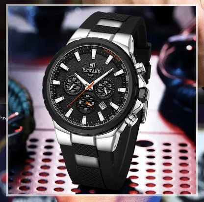 REWARD Watch for Men Casual Sport Quartz Watch Waterproof Three Eyes Fashion Men's Wristwatches