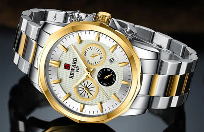Reward New Arrivals luxury golden men Original Watches China manufacturer casual fashion stainless steel quartz watches montres RD81063M