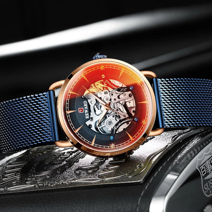 Reward Magic glass quality men stainless steel watches luxury functional automatic oem mechanical watches,RD32002M