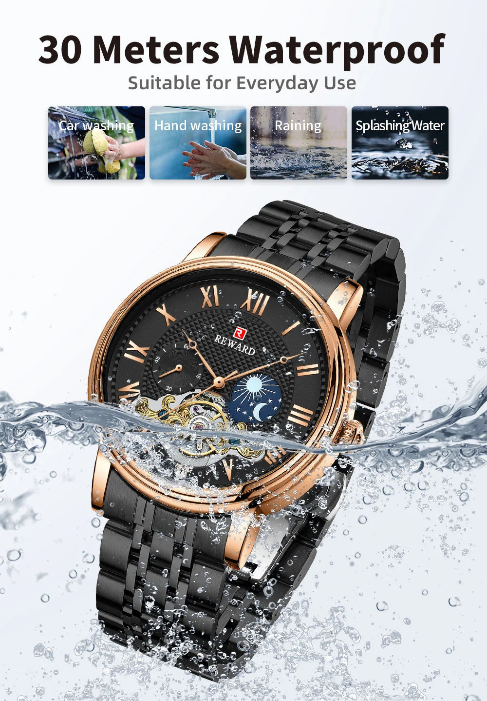 Reward factory watch man luxury automatic 3atm water resistant quartz watches for men 2022 relojes para hombres RD31009M