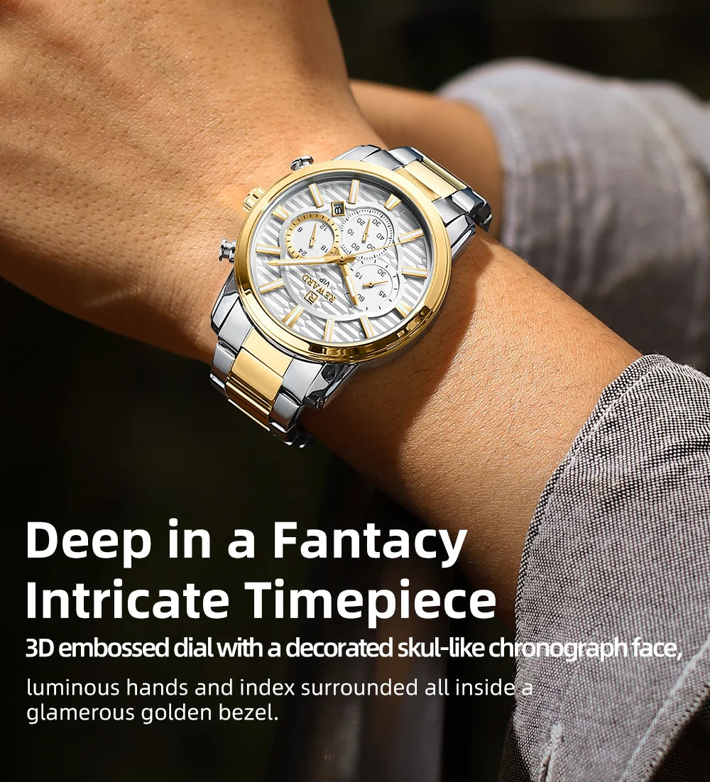 REWARD Fashion Mens Watch Wholesale Price Stainless Steel Waterproof Calendar Wristwatches Male Reloj Reward