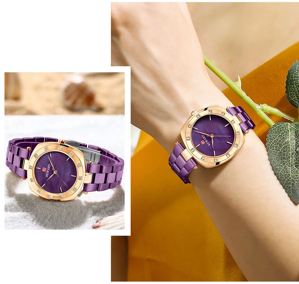 The Reward Custom OEM Japanese Quartz Movement Stylish Women Watch is the best brand for luxury fashion ladies wristwatches. With Japanese quartz movement and a sleek and elegant design, it's both accurate and stylish.