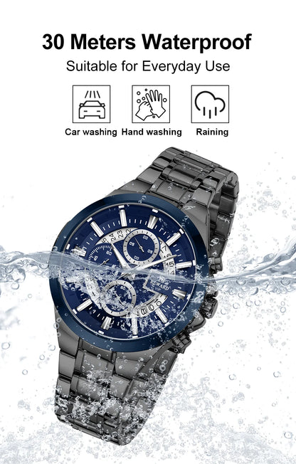 REWARD New Design Quartz Watch High Quality Waterproof Calendar Date Stainless Steel Premium Luxury Mens Wrist Watches Montre