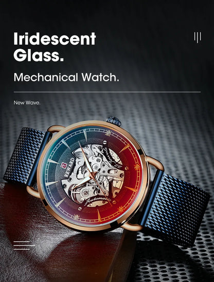 Reward Magic glass quality men stainless steel watches luxury functional automatic oem mechanical watches,RD32002M