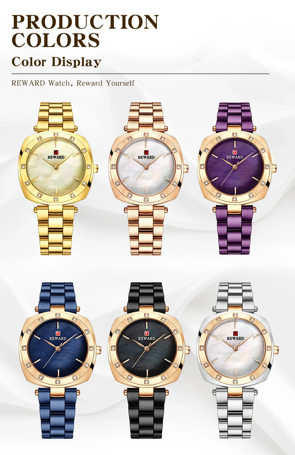 The Reward Custom OEM Japanese Quartz Movement Stylish Women Watch is the best brand for luxury fashion ladies wristwatches. With Japanese quartz movement and a sleek and elegant design, it's both accurate and stylish.