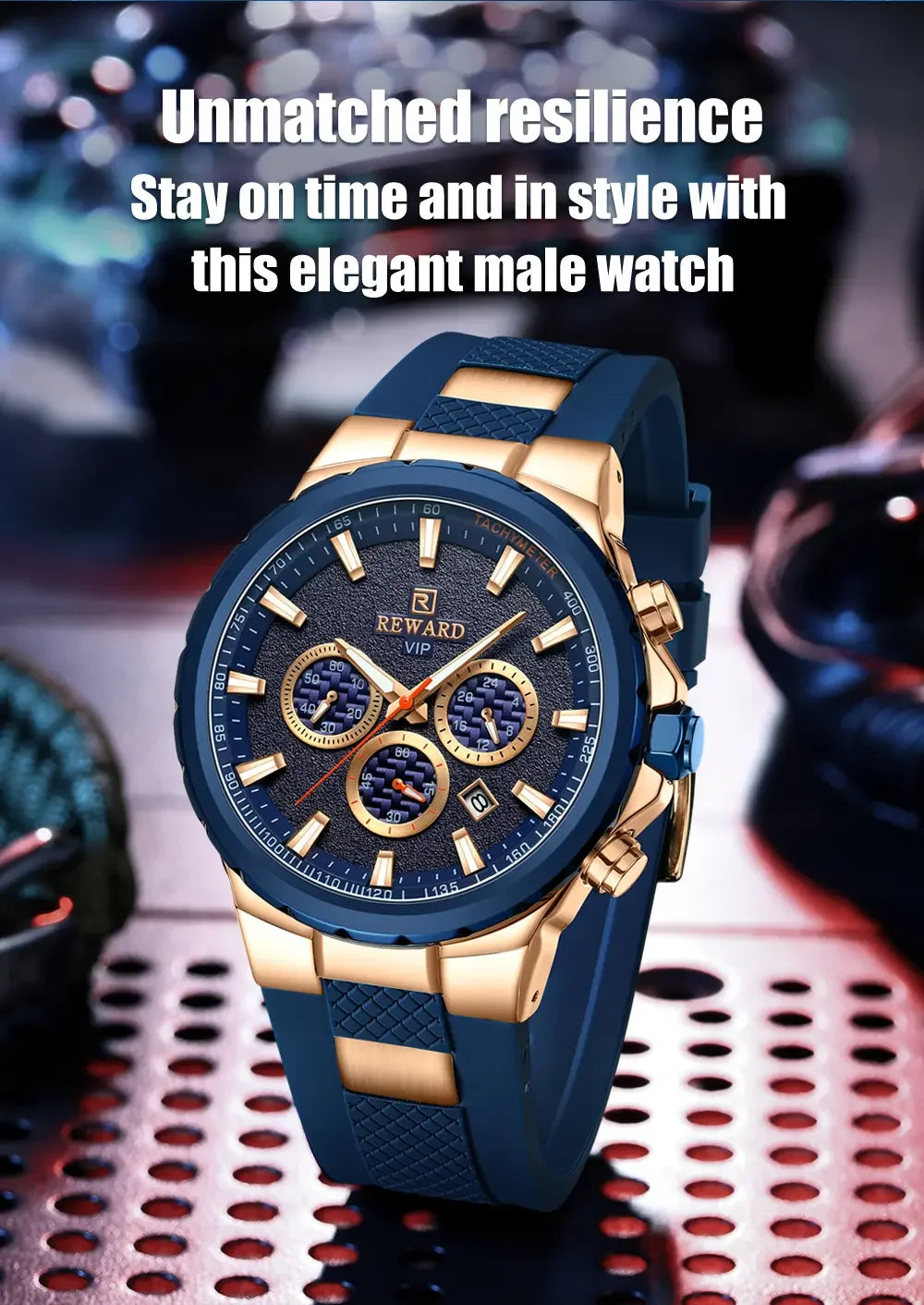 REWARD Watch for Men Casual Sport Quartz Watch Waterproof Three Eyes Fashion Men's Wristwatches