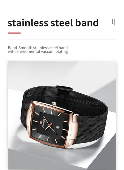 This watch model, RD62009M, is a masterpiece of minimalist design and modern functionality. The striking color combination of black and silver creates a timeless and sophisticated look that can easily match any outfit.